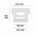 ISOLED Fuldt silikoniseret LED-strip NEON930 B13H10 - FOR TILE PROFILE med stik, 2-polet hvid