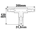 ISOLED 3-faset T-stik SURFACE (DALI) DALI styrbar, beskyttelsesleder venstre