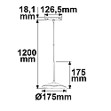 ISOLED Skinne spot TRACK48 SHADE down, flad, stiv, omskiftelig, magnetisk montering IP20, sort 