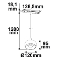ISOLED Skinne spot TRACK48 CIRCLE (DALI) down, stiv, DALI styrbar, magnetisk montering IP20, sort d�mpbar