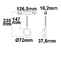 ISOLED Skinne spot TRACK48 SUNGLOW FLEXIBLE med fleksibel arm, omskiftelig, magnetisk montering IP20, sort 