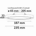ISOLED overflade- / indbygningslampe FLEX PRO DN235 CCT Switch, justerbar IP44, hvid d�mpbar