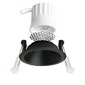 ISOLED Indbygget spotlys BACK45 rund, g� tilbage IP20, sort d�mpbar