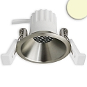 recessed spotlight BACK45 round, set back IP20, stainless steel dimmable