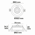 ISOLED Indbygget spotlys VARIO-68 med sensor IP65, nikkel 