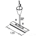 ISOLED tilbeh�r Wireoph�ng CLASSIC, rustfrit st�l 200cm