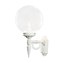Konstsmide Wall luminaire ORION, E27 max. 60W, white aluminium / clear acrylic glass