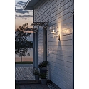 Konstsmide Wall luminaire ORION, E27 max. 60W, white aluminium / clear acrylic glass