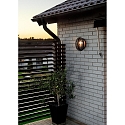 Wall luminaire ODEN, with integrated power plug, E27 max. 60W, clear acrylic glass / black aluminium