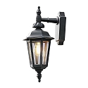 Konstsmide Wall luminaire PALLAS DOWN SMALL, height 42cm, E27 max. 60W, black aluminium / smoked acrylic glass