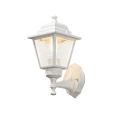 Konstsmide Wall luminaire, 1-flame UP, SMALL, IP23, E27 max. 60W, E27 max. 60W, white aluminium / clear glass