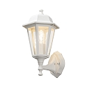 Konstsmide Wall luminaire, 1-flame aufwärts BIG, IP23, E27 max. 60W, E27 max. 60W, white aluminium / clear glass