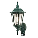 Udend�rs wall luminaire FIRENZE med bev�gelsesdetektor E27 IP44, gr�n, gennemsigtig