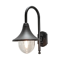 Udend�rs wall luminaire BARI E27 IP44, sort, gennemsigtig