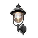 Konstsmide Udendørs wall luminaire PARMA up E27 IP43, rustfrit stål, klar, sort