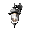 Konstsmide Udendørs wall luminaire PARMA down E27 IP43, rustfrit stål, klar, sort