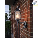 Konstsmide Outdoor wall luminaire MILANO with motion detector, E27 max. 75W, black/silver, alu / acrylic glass with lead crystal look