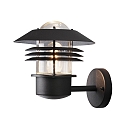 Konstsmide Udendørs wall luminaire MODENA up E27 IP44, sort, gennemsigtig