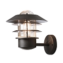 Konstsmide Udendørs wall luminaire MODENA up E27 IP44, sort, gennemsigtig