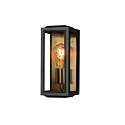 Udendørs wall luminaire CARPI E27 IP44, messing, sort dæmpbar