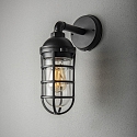 Konstsmide Udend�rs wall luminaire OLBIA down, rund, lang E27 IP44, sort d�mpbar