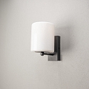 Konstsmide Udend�rs wall luminaire PORTICI cylindrisk, med diffuser E27 IP44, sort mat d�mpbar