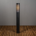 Standerlampe PISTOIA E27 IP54, sort d�mpbar