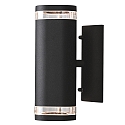 Udend�rs wall luminaire MODENA up / down GU10 IP44, sort, gennemsigtig