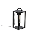 Gulvlampe BOLOGNA E27 IP44, sort, gennemsigtig
