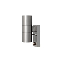 Udendørs wall luminaire MODENA up / down, med bevægelsesdetektor GU10 IP44, rustfrit stål, gennemsigtig