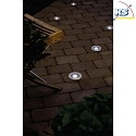 Konstsmide LED solar in-ground spot incl. 2 accus, IP44, 0.06W 6000K 2lm, stainless steel 304 / clear glass