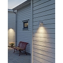 outdoor wall luminaire TEMI down, cylindrical GU10 IP54, gold, black dimmable