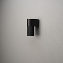 Konstsmide outdoor wall luminaire TEMI down, cylindrical GU10 IP54, black dimmable