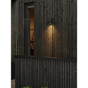 Konstsmide outdoor wall luminaire TEMI down, cylindrical GU10 IP54, black dimmable