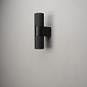 Konstsmide outdoor wall luminaire TEMI up / down, cylindrical GU10 IP54, black dimmable