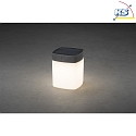 Konstsmide Sollampe ASSISI Kubusform IP44, gr, opal dmpbar