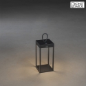 Konstsmide Outdoor LED accu-lantern RAVELLO, IP54, 2.2W 3000K 180lm, dimmable, black, small, 30cm