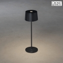 Konstsmide Outdoor LED accu table lamp POSITANO, IP54, 2.2W 2700/3000K 180lm, dimmable, witch USB charging dock, black