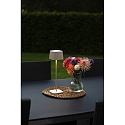 Konstsmide Batteri bordlampe CAPRI USB firkantet IP54, sandy d�mpbar