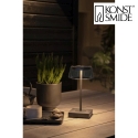 Konstsmide battery table lamp SCILLA  CCT Switch, dimmable IP54, black dimmable
