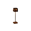 Konstsmide Batteri bordlampe NICE  firkantet, CCT Switch, d�mpbar IP54, rust d�mpbar