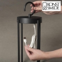 Konstsmide Outdoor LED accu-lantern RAVELLO, IP54, 2.2W 2700/3000K 140lm, dimmable, with hook, black