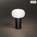 battery table lamp ANTIBES IP54, black dimmable