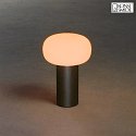 battery table lamp ANTIBES IP54, black dimmable