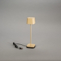 Konstsmide Batteri bordlampe CAPRI MINI USB firkantet IP54, sandy d�mpbar