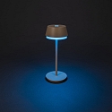 Batteri bordlampe LYON med USB tilslutning, CCT Switch, RGB, med touch-d�mper IP54, terracotta d�mpbar