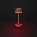 Batteri bordlampe LYON med USB tilslutning, CCT Switch, RGB, med touch-d�mper IP54, terracotta d�mpbar