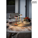 battery table lamp LYON with USB connection, CCT Switch, RGB, with touch dimmer IP54, terracotta dimmable