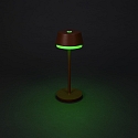 Konstsmide Batteri bordlampe LYON med USB tilslutning, CCT Switch, RGB, med touch-d�mper IP54, terracotta d�mpbar