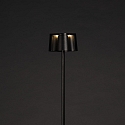 Konstsmide Batteri standerlampe NICE firkantet, med USB tilslutning, CCT Switch, med touch-d�mper IP54, sort d�mpbar